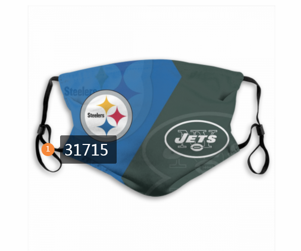 2020 NFL Pittsburgh Steelers 2604 Dust mask with filter->nfl dust mask->Sports Accessory